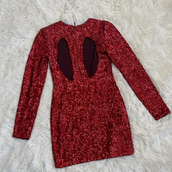 Kimchi Blue Red Sequence Mini Dress - Picture 2 of 6